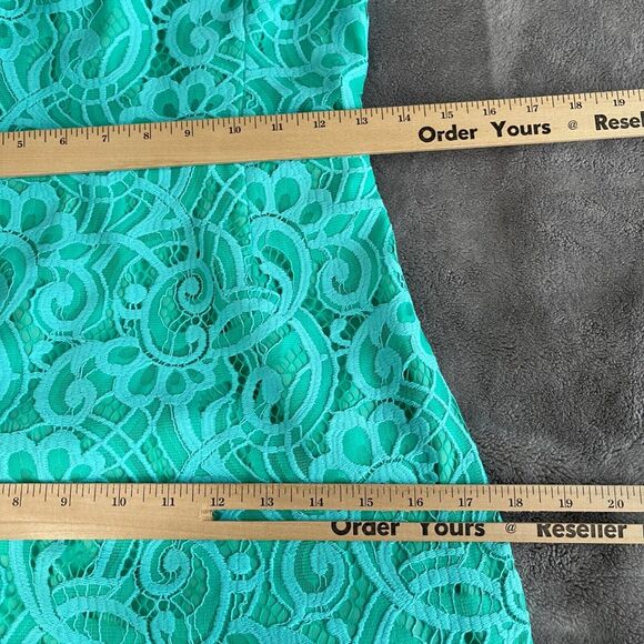 Lilly Pulitzer Dress Womens 0 Turquoise Lace Helene Lagoon Scalloped Trim Sheath - Picture 8 of 16